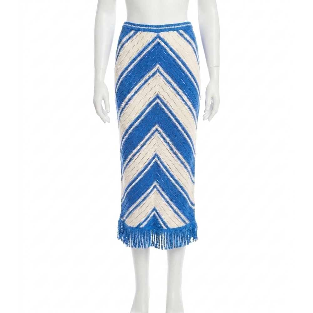 NEW FIFTEEN TWENTY amber crochet skirt in blue